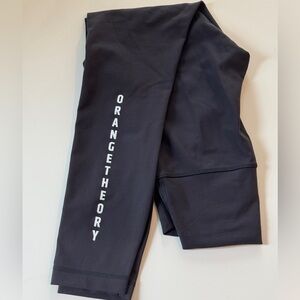 Lululemon Black Leggings with Orangetheory White Logo